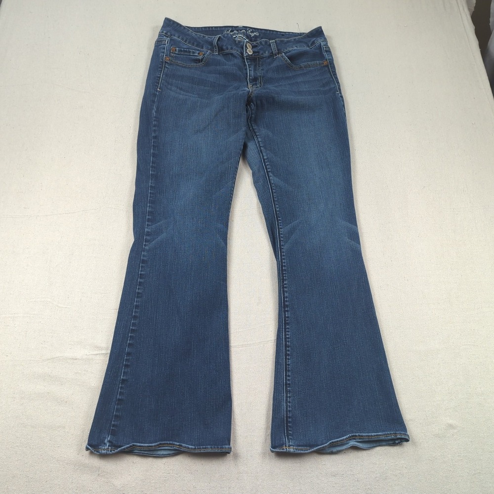American Eagle Jeans Womens 14 Blue Artist Flare Stretch Boho Hippie